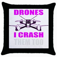 Drone Racing Gift T- Shirt Distressed F P V Race Drone Racing Drone Racer Pattern Quote T- Shirt (2) Throw Pillow Case (Black)