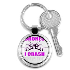 Drone Racing Gift T- Shirt Distressed F P V Race Drone Racing Drone Racer Pattern Quote T- Shirt (2) Key Chain (Round)