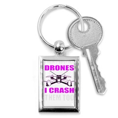 Drone Racing Gift T- Shirt Distressed F P V Race Drone Racing Drone Racer Pattern Quote T- Shirt (2) Key Chain (Rectangle)