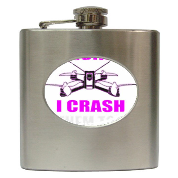 Drone Racing Gift T- Shirt Distressed F P V Race Drone Racing Drone Racer Pattern Quote T- Shirt (2) Hip Flask (6 oz)