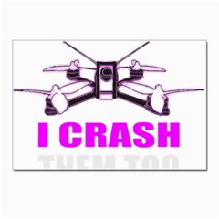 Drone Racing Gift T- Shirt Distressed F P V Race Drone Racing Drone Racer Pattern Quote T- Shirt (2) Postcard 4 x 6  (pkg Of 10) by ZUXUMI