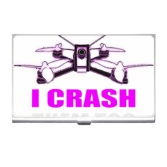 Drone Racing Gift T- Shirt Distressed F P V Race Drone Racing Drone Racer Pattern Quote T- Shirt (2) Business Card Holder by ZUXUMI