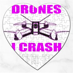 Drone Racing Gift T- Shirt Distressed F P V Race Drone Racing Drone Racer Pattern Quote T- Shirt (2) Jigsaw Puzzle (Heart)