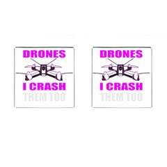 Drone Racing Gift T- Shirt Distressed F P V Race Drone Racing Drone Racer Pattern Quote T- Shirt (2) Cufflinks (Square)