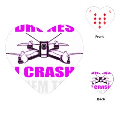 Drone Racing Gift T- Shirt Distressed F P V Race Drone Racing Drone Racer Pattern Quote T- Shirt (2) Playing Cards Single Design (heart) by ZUXUMI