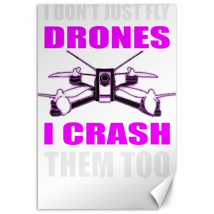 Drone Racing Gift T- Shirt Distressed F P V Race Drone Racing Drone Racer Pattern Quote T- Shirt (2) Canvas 20  x 30 