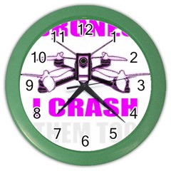 Drone Racing Gift T- Shirt Distressed F P V Race Drone Racing Drone Racer Pattern Quote T- Shirt (2) Color Wall Clock by ZUXUMI