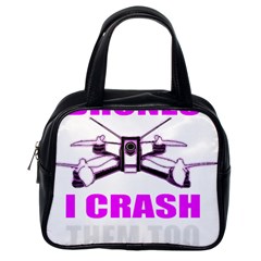 Drone Racing Gift T- Shirt Distressed F P V Race Drone Racing Drone Racer Pattern Quote T- Shirt (2) Classic Handbag (One Side)