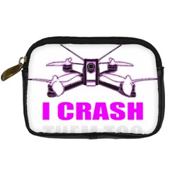 Drone Racing Gift T- Shirt Distressed F P V Race Drone Racing Drone Racer Pattern Quote T- Shirt (2) Digital Camera Leather Case