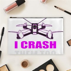 Drone Racing Gift T- Shirt Distressed F P V Race Drone Racing Drone Racer Pattern Quote T- Shirt (2) Cosmetic Bag (Large)