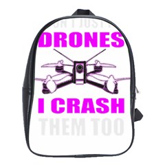 Drone Racing Gift T- Shirt Distressed F P V Race Drone Racing Drone Racer Pattern Quote T- Shirt (2) School Bag (Large)