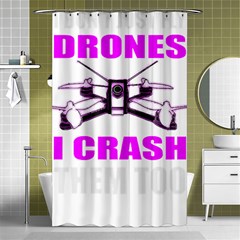 Drone Racing Gift T- Shirt Distressed F P V Race Drone Racing Drone Racer Pattern Quote T- Shirt (2) Shower Curtain 48  x 72  (Small) 