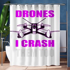 Drone Racing Gift T- Shirt Distressed F P V Race Drone Racing Drone Racer Pattern Quote T- Shirt (2) Shower Curtain 60  x 72  (Medium) 