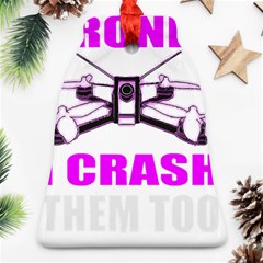 Drone Racing Gift T- Shirt Distressed F P V Race Drone Racing Drone Racer Pattern Quote T- Shirt (2) Bell Ornament (Two Sides)