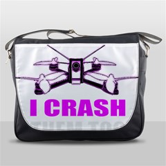 Drone Racing Gift T- Shirt Distressed F P V Race Drone Racing Drone Racer Pattern Quote T- Shirt (2) Messenger Bag