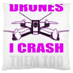 Drone Racing Gift T- Shirt Distressed F P V Race Drone Racing Drone Racer Pattern Quote T- Shirt (2) Large Cushion Case (Two Sides)