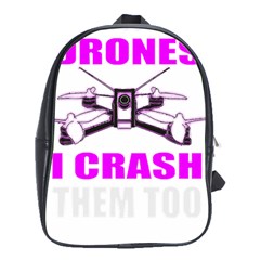 Drone Racing Gift T- Shirt Distressed F P V Race Drone Racing Drone Racer Pattern Quote T- Shirt (2) School Bag (XL)