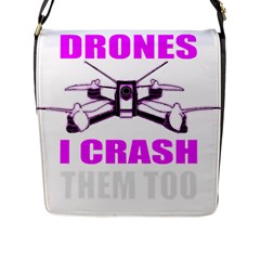 Drone Racing Gift T- Shirt Distressed F P V Race Drone Racing Drone Racer Pattern Quote T- Shirt (2) Flap Closure Messenger Bag (L)