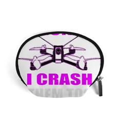 Drone Racing Gift T- Shirt Distressed F P V Race Drone Racing Drone Racer Pattern Quote T- Shirt (2) Accessory Pouch (Small)