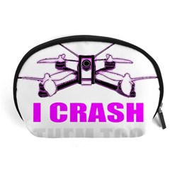 Drone Racing Gift T- Shirt Distressed F P V Race Drone Racing Drone Racer Pattern Quote T- Shirt (2) Accessory Pouch (Large)