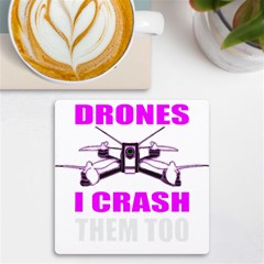 Drone Racing Gift T- Shirt Distressed F P V Race Drone Racing Drone Racer Pattern Quote T- Shirt (2) UV Print Square Tile Coaster 