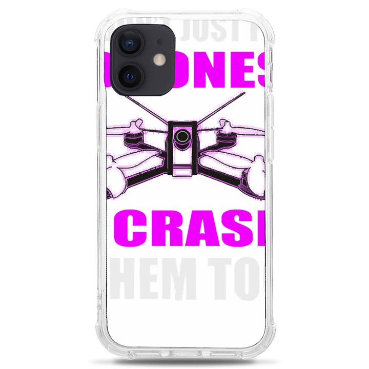 Drone Racing Gift T- Shirt Distressed F P V Race Drone Racing Drone Racer Pattern Quote T- Shirt (2) iPhone 12 mini TPU UV Print Case	