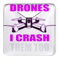 Drone Racing Gift T- Shirt Distressed F P V Race Drone Racing Drone Racer Pattern Quote T- Shirt (2) Square Glass Fridge Magnet (4 Pack)