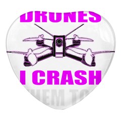 Drone Racing Gift T- Shirt Distressed F P V Race Drone Racing Drone Racer Pattern Quote T- Shirt (2) Heart Glass Fridge Magnet (4 Pack) by ZUXUMI