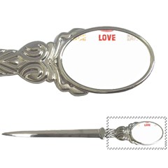 Boxer T- Shirt Peace Love Boxer T- Shirt Letter Opener by JamesGoode