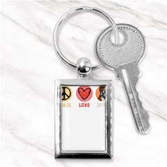 Boxer T- Shirt Peace Love Boxer T- Shirt Key Chain (rectangle) by JamesGoode