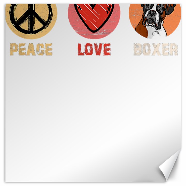 Boxer T- Shirt Peace Love Boxer T- Shirt Canvas 12  x 12 