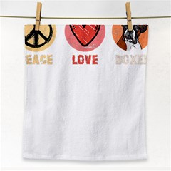 Boxer T- Shirt Peace Love Boxer T- Shirt Face Towel by JamesGoode