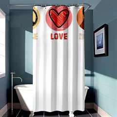 Boxer T- Shirt Peace Love Boxer T- Shirt Shower Curtain 36  X 72  (stall)  by JamesGoode