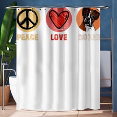 Boxer T- Shirt Peace Love Boxer T- Shirt Shower Curtain 60  X 72  (medium)  by JamesGoode