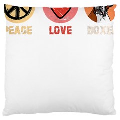 Boxer T- Shirt Peace Love Boxer T- Shirt Large Cushion Case (one Side) by JamesGoode