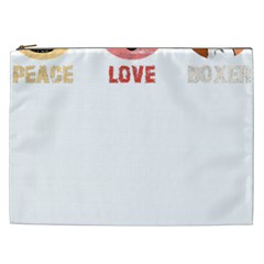 Boxer T- Shirt Peace Love Boxer T- Shirt Cosmetic Bag (xxl) by JamesGoode