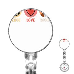 Boxer T- Shirt Peace Love Boxer T- Shirt Stainless Steel Nurses Watch by JamesGoode