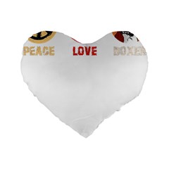 Boxer T- Shirt Peace Love Boxer T- Shirt Standard 16  Premium Flano Heart Shape Cushions