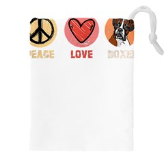 Boxer T- Shirt Peace Love Boxer T- Shirt Drawstring Pouch (4xl) by JamesGoode