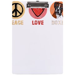 Boxer T- Shirt Peace Love Boxer T- Shirt A4 Acrylic Clipboard