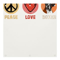 Boxer T- Shirt Peace Love Boxer T- Shirt Banner And Sign 4  X 4 