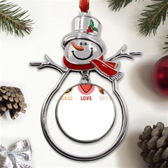 Boxer T- Shirt Peace Love Boxer T- Shirt Metal Snowman Ornament