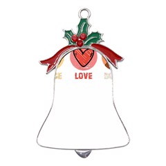 Boxer T- Shirt Peace Love Boxer T- Shirt Metal Holly Leaf Bell Ornament by JamesGoode