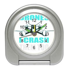 Drone Racing Gift T- Shirt Distressed F P V Race Drone Racing Drone Racer Pattern Quote T- Shirt (3) Travel Alarm Clock by ZUXUMI