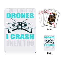 Drone Racing Gift T- Shirt Distressed F P V Race Drone Racing Drone Racer Pattern Quote T- Shirt (3) Playing Cards Single Design (rectangle) by ZUXUMI