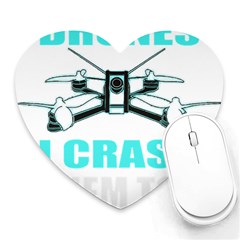 Drone Racing Gift T- Shirt Distressed F P V Race Drone Racing Drone Racer Pattern Quote T- Shirt (3) Heart Mousepad by ZUXUMI