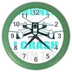 Drone Racing Gift T- Shirt Distressed F P V Race Drone Racing Drone Racer Pattern Quote T- Shirt (3) Color Wall Clock by ZUXUMI