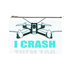 Drone Racing Gift T- Shirt Distressed F P V Race Drone Racing Drone Racer Pattern Quote T- Shirt (3) Cosmetic Bag (large) by ZUXUMI