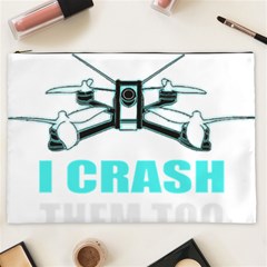 Drone Racing Gift T- Shirt Distressed F P V Race Drone Racing Drone Racer Pattern Quote T- Shirt (3) Cosmetic Bag (xxl) by ZUXUMI