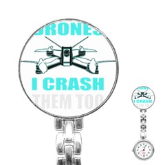 Drone Racing Gift T- Shirt Distressed F P V Race Drone Racing Drone Racer Pattern Quote T- Shirt (3) Stainless Steel Nurses Watch by ZUXUMI